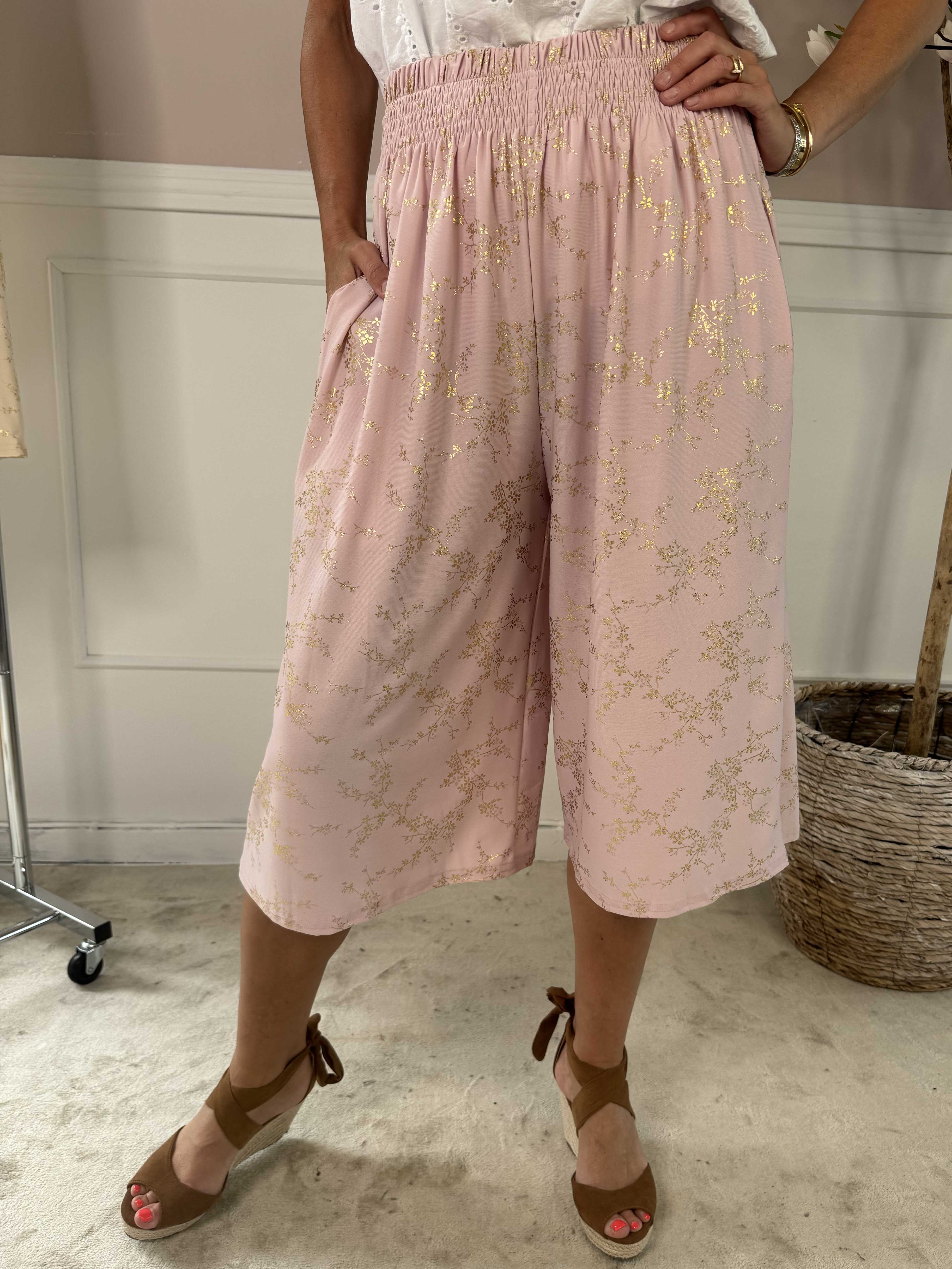 Pams Gold Knickers - Knickers i elastiskt tyg med resårkant